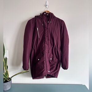 Noisy May Burgundy Padded Jacket – Size Medium
